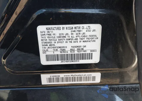 2012 Infiniti G37 Journey z USA, uszkodzony, nr VIN JN1CV6AP2CM620510